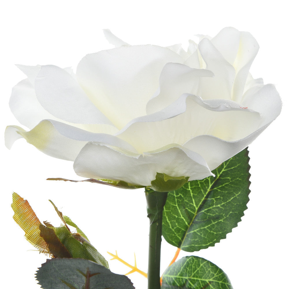 Solar LED White Rose Flower Outdoor Lawn Decor Light