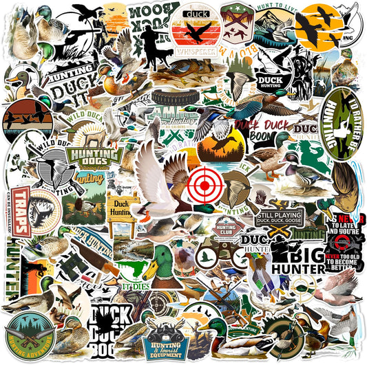100-Piece Duck Hunting Sticker Pack – Waterproof Vinyl Decals