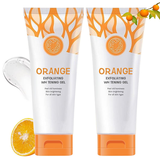 Orange Exfoliating Gel Scrub – Deep Cleansing Face & Body Peeling Gel (2-Pack)