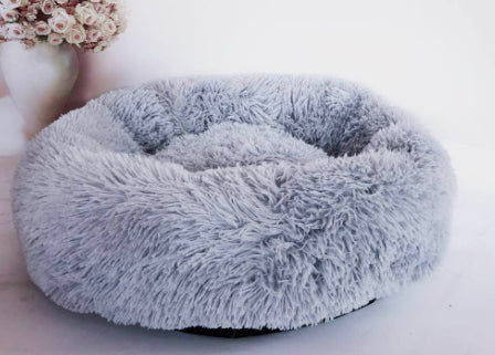 Round Plush Dog Bed for Dogs and Puppies