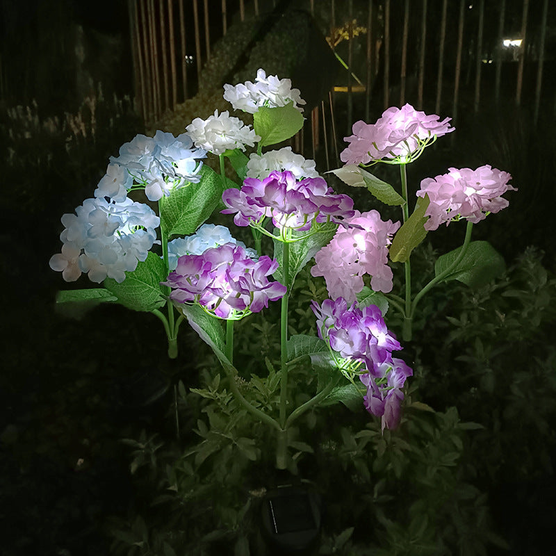 Solar Simulation Hydrangea Light for Outdoor Decor